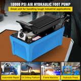 VEVOR Air Hydraulic Pump 10000 PSI Air Over Hydraulic Pump 1/2 Gal Reservoir Air Treadle Foot Actuated Hydraulic Pump 3/8