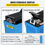 VEVOR Air Hydraulic Pump 10000 PSI Air Over Hydraulic Pump 1/2 Gal Reservoir Air Treadle Foot Actuated Hydraulic Pump 3/8