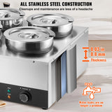 VEVOR Commercial Soup Warmer Soup Station with 4*7.4Qt Pot Soup Kettle Warmer - 45-Degree Angle