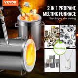 VEVOR 12KG Propane Smelting Furnace Kit Melting Furnace Double Burners 2700℉ - Front View