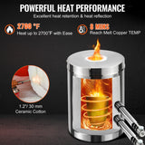 VEVOR 12KG Propane Smelting Furnace Kit Melting Furnace Double Burners 2700℉ - Side View