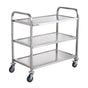 VEVOR 3-Tier Utility Cart Rolling Cart on Wheels 37.5"x20"x37.7" 450 LBS 6 Hooks