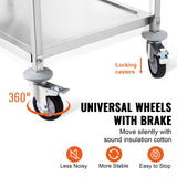VEVOR 3-Tier Utility Cart Rolling Cart on Wheels 37.5