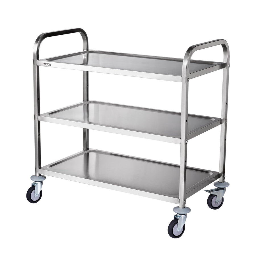VEVOR 3-Tier Utility Cart Rolling Cart on Wheels 37.5"x20"x37.7" 450 LBS 6 Hooks, image 9