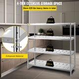 VEVOR Garage Shelf Heavy Duty Shelving 4-Tier 150x45x155cm Stainless Steel - Side View