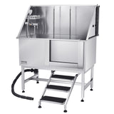 VEVOR 127 cm Dog Grooming Bath Tub Stainless Steel w Stairs Water Filter - Extra Image