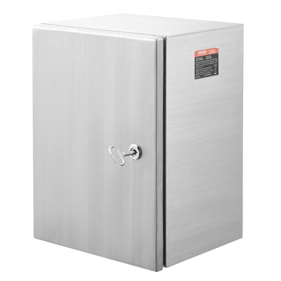 VEVOR Steel Electrical Box, 40x30x15 cm, 304 Stainless Steel Electrical Enclosure Box, Wall-Mounted Outdoor Electrical Electronic Equipment Enclosure