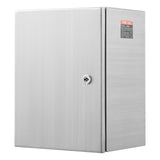 VEVOR Steel Electrical Box, 40x30x15 cm, 304 Stainless Steel Electrical Enclosure Box, Wall-Mounted Outdoor Electrical Electronic Equipment Enclosure with Mounting Plate Hinges Lock, IP66 Waterproof