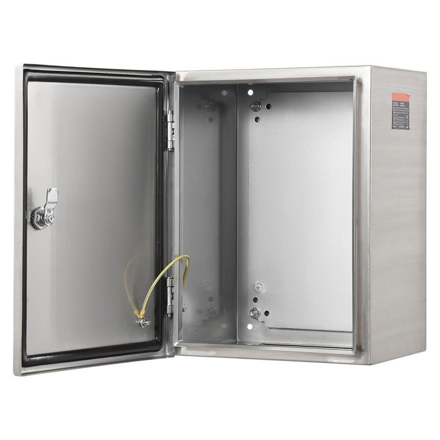 Steel Electrical Box, 50x40x20 cm, 304 Stainless Steel Electrical Enclosure Box, Wall-Mounted Outdoor Electrical Electronic Equipment Enclosure with Mounting Plate Hinges Lock, IP66 Waterproof