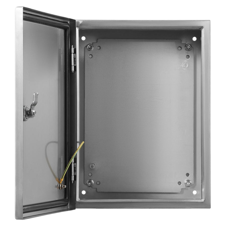 Steel Electrical Box, 50x40x20 cm, 304 Stainless Steel Electrical Enclosure Box, Wall-Mounted Outdoor Electrical Electronic Equipment Enclosure with Mounting Plate Hinges Lock, IP66 Waterproof