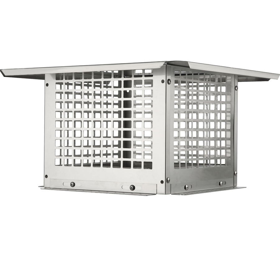 Chimney Cap 304.8 x 304.8mm, 304 Stainless Steel Fireplace Chimney Cover, Not Easily Toppled & Practical Accessories & Easy Installation, Fits Mesh Flue Covers Outside Clay Flue Shingles, Silver