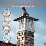 Chimney Cap 9” x 9” 304Stainless Steel Fireplace Flue Caps Cover Mesh