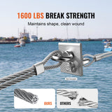 VEVOR T316 Stainless Steel Cable 3.18mm 7x7 Steel Wire Rope 182.3m Cable Railing - Top-Down View
