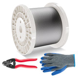 VEVOR T316 Stainless Steel Cable 3.18mm 7x7 Steel Wire Rope 182.3m Cable Railing