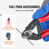 Wire Rope Kit, 3.18 mm 305 m 316 Stainless Steel Cable with Cutter and Gloves, 7.1KN Breaking Strength, 7x7 Strands Construction Marine Aircraft Grade for Handrail Stair Decking Fence Outdoors - Rear View