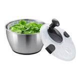 VEVOR Stainless Steel Salad Spinner, 4.5L, One-handed Easy Press Large Vegetable Dryer Washer, Lettuce Cleaner and Dryer with 304 Stainless Steel Bowl, for Greens, Herbs, Berries, Fruits, No BPA - Extra Image
