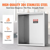 33.02 x 33.02 cm No Tile Shower Niche 304 Stainless Steel, Wall-Inserted Niche Recessed Double Shelves, Sealed Waterproof Rust-Resistant Modern Niche for Shower Bathroom Soap Storage, Silver
