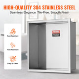 VEVOR 33.02 x 33.02 cm No Tile Shower Niche 304 Stainless Steel, Wall-Inserted Niche Recessed Double Shelves, Sealed Waterproof Rust-Resistant Modern Niche for Shower Bathroom Soap Storage, Silver - Side View