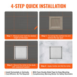 33.02 x 33.02 cm No Tile Shower Niche 304 Stainless Steel, Wall-Inserted Niche Recessed Double Shelves, Sealed Waterproof Rust-Resistant Modern Niche for Shower Bathroom Soap Storage, Silver