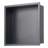 Shower Niche, 33.0 x 33.0 x 10.2 cm Recessed Wall Niche, Heavy-duty Stainless Steel Modern Soap & Shampoo Storage Organizer, Sealed Waterproof, Durable & Easy to Install, Black for Bathroom