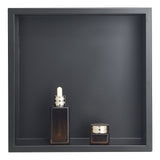 Shower Niche, 33.0 x 33.0 x 10.2 cm Recessed Wall Niche, Heavy-duty Stainless Steel Modern Soap & Shampoo Storage Organizer, Sealed Waterproof, Durable & Easy to Install, Black for Bathroom