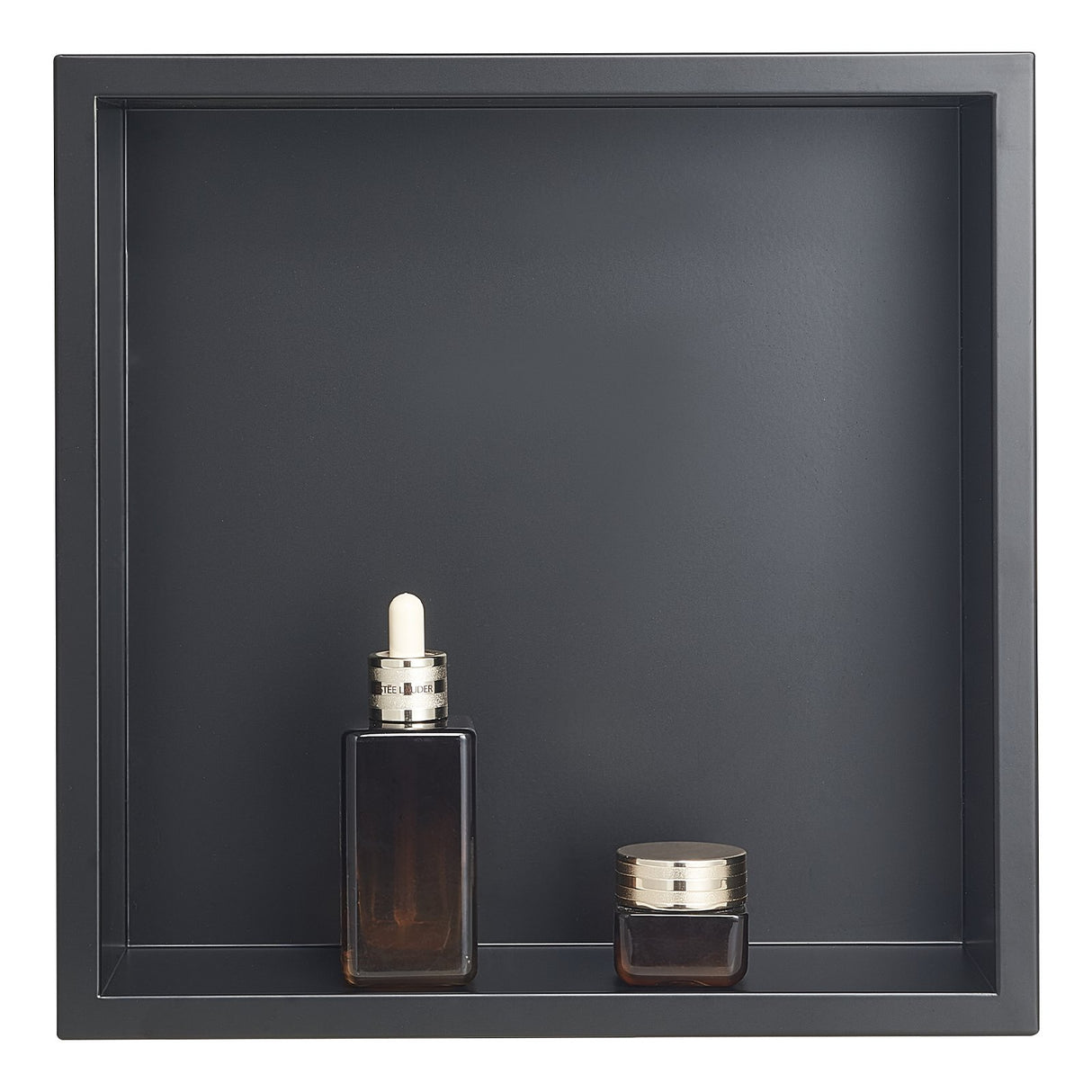 VEVOR Shower Niche, 33.0 x 33.0 x 10.2 cm Recessed Wall Niche, Heavy-duty Stainless Steel Modern Soap & Shampoo Storage Organizer, Sealed Waterproof, Durable & Easy to Install, Black for Bathroom