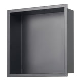 Shower Niche, 33.0 x 33.0 x 10.2 cm Recessed Wall Niche, Heavy-duty Stainless Steel Modern Soap & Shampoo Storage Organizer, Sealed Waterproof, Durable & Easy to Install, Black for Bathroom