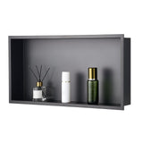 VEVOR Shower Niche, 33.0 x 63.5 x 10.2 cm Recessed Wall Niche, Heavy-duty Stainless Steel Modern Soap & Shampoo Storage Organizer, Sealed Waterproof, Durable & Easy to Install, Black for Bathroom