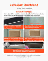 VEVOR Shower Niche 33.0x63.5x10.2 cm Recessed Shelf W/ LED Strip Stainless Steel - 45-Degree Angle