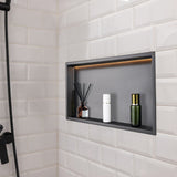 VEVOR Shower Niche 33.0x63.5x10.2 cm Recessed Shelf W/ LED Strip Stainless Steel - Low Angle