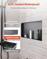 VEVOR Shower Niche 33.0 x 63.5 x 10.2 cm Frameless Recessed Shelf Stainless Steel - Front View