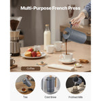 French Press Coffee Maker, 1 Liter Stainless Steel Coffee Press Tea Maker with Filter, Large Double Wall Insulated French Presses Cold Brew for Camping Travel Home Kitchen, Black