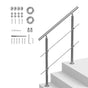 39.4in Handrails for Outdoor Steps 2 Crossbars Staircase for Porch Deck