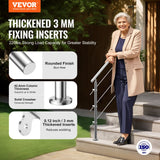 VEVOR 47.2in Handrails for Outdoor Steps 3 Crossbars Staircase for Porch Deck - Front View