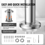 VEVOR 47.2in Handrails for Outdoor Steps 3 Crossbars Staircase for Porch Deck - Top-Down View