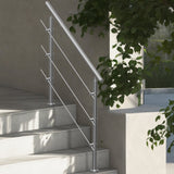 VEVOR 47.2in Handrails for Outdoor Steps 3 Crossbars Staircase for Porch Deck - Low Angle