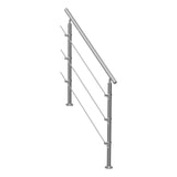 VEVOR 47.2in Handrails for Outdoor Steps 3 Crossbars Staircase for Porch Deck - Extra Image