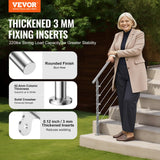 VEVOR 59in Handrails for Outdoor Steps 5 Crossbars Staircase for Porch Deck - Front View