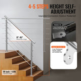VEVOR 59in Handrails for Outdoor Steps 5 Crossbars Staircase for Porch Deck - Side View