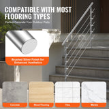 VEVOR 59in Handrails for Outdoor Steps 5 Crossbars Staircase for Porch Deck - 45-Degree Angle