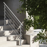 VEVOR 59in Handrails for Outdoor Steps 5 Crossbars Staircase for Porch Deck - Low Angle