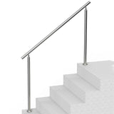 VEVOR Handrails for Outdoor Steps, 59 in/ 150cm Length Stair Hand Rail Kit, Transitional Stainless Steel Railings with Installation Kit, Double-column Staircase Handrails for Seniors,Porch & Deck - Extra Image