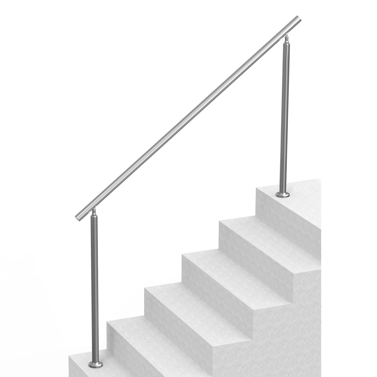 VEVOR Handrails for Outdoor Steps, 70.9 in/ 180cm Length Stair Hand Rail Kit, Transitional Stainless Steel Railings with Installation Kit, Double-column Staircase Handrails for Seniors,Porch & Deck