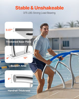 VEVOR Pool Handrail, 30" x 30" Swimming Pool Stair Rail, 2 PCs Stainless Steel Stair Pool Hand Rail Rated 375lbs Load Capacity, Pool Rail with Quick