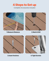 VEVOR Pool Handrail, 30" x 30" Swimming Pool Stair Rail, 2 PCs Stainless Steel Stair Pool Hand Rail Rated 375lbs Load Capacity, Pool Rail with Quick