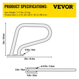 VEVOR Pool Rail 32x23 Pool Railing 304 Stainless Steel 250LBS Load Capacity Silver Rustproof Pool Handrail Humanized Swimming Pool Handrail with Blue Grip Cover & M8 Drill Bit & Self-Taping Screws - Close-Up Angle