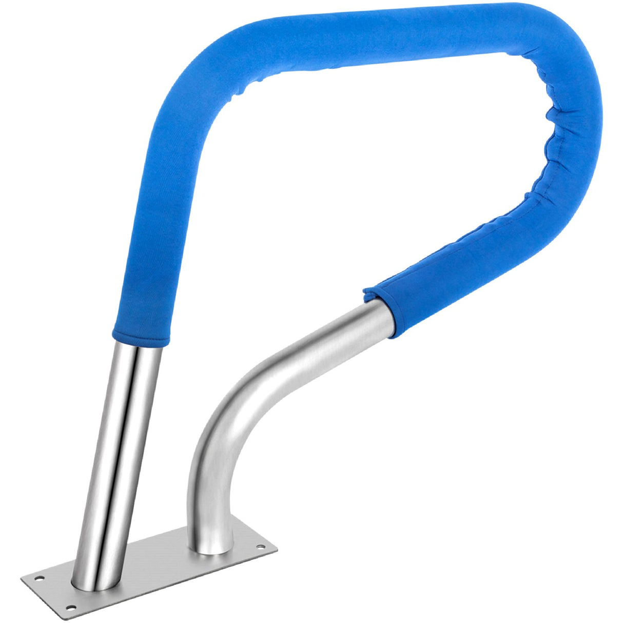 VEVOR Pool Rail 32x23 Pool Railing 304 Stainless Steel 250LBS Load Capacity Silver Rustproof Pool Handrail Humanized Swimming Pool Handrail with Blue
