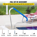 VEVOR Pool Rail 48x36 Pool Railing 304 Stainless Steel 250LBS Load Capacity Silver Rustproof Pool Ha