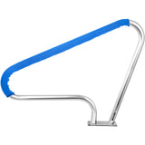 VEVOR Pool Rail 48x36 Pool Railing 304 Stainless Steel 250LBS Load Capacity Silver Rustproof Pool Handrail Humanized Swimming Pool Handrail with Blue Grip Cover & M8 Drill Bit & Self-Taping Screws - Low Angle