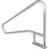 VEVOR Pool Rail 55x32 Pool Railing 304 Stainless Steel 250LBS Load Capacity Silver Rustproof Pool Handrail Humanized Swimming Pool Handrail with Blue